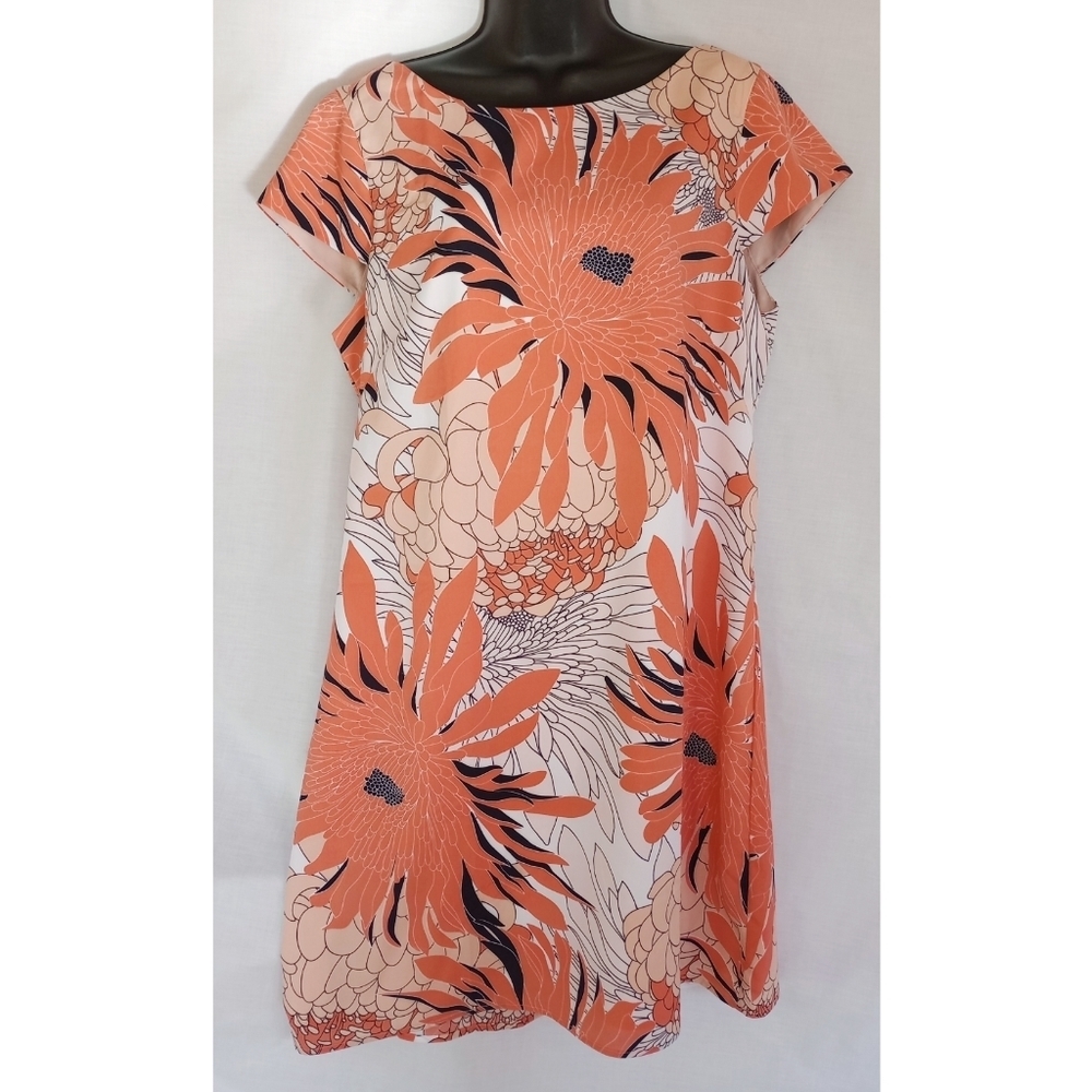 Vince Camuto▪️Dahlia Floral Coral Cap Sleeve Dress